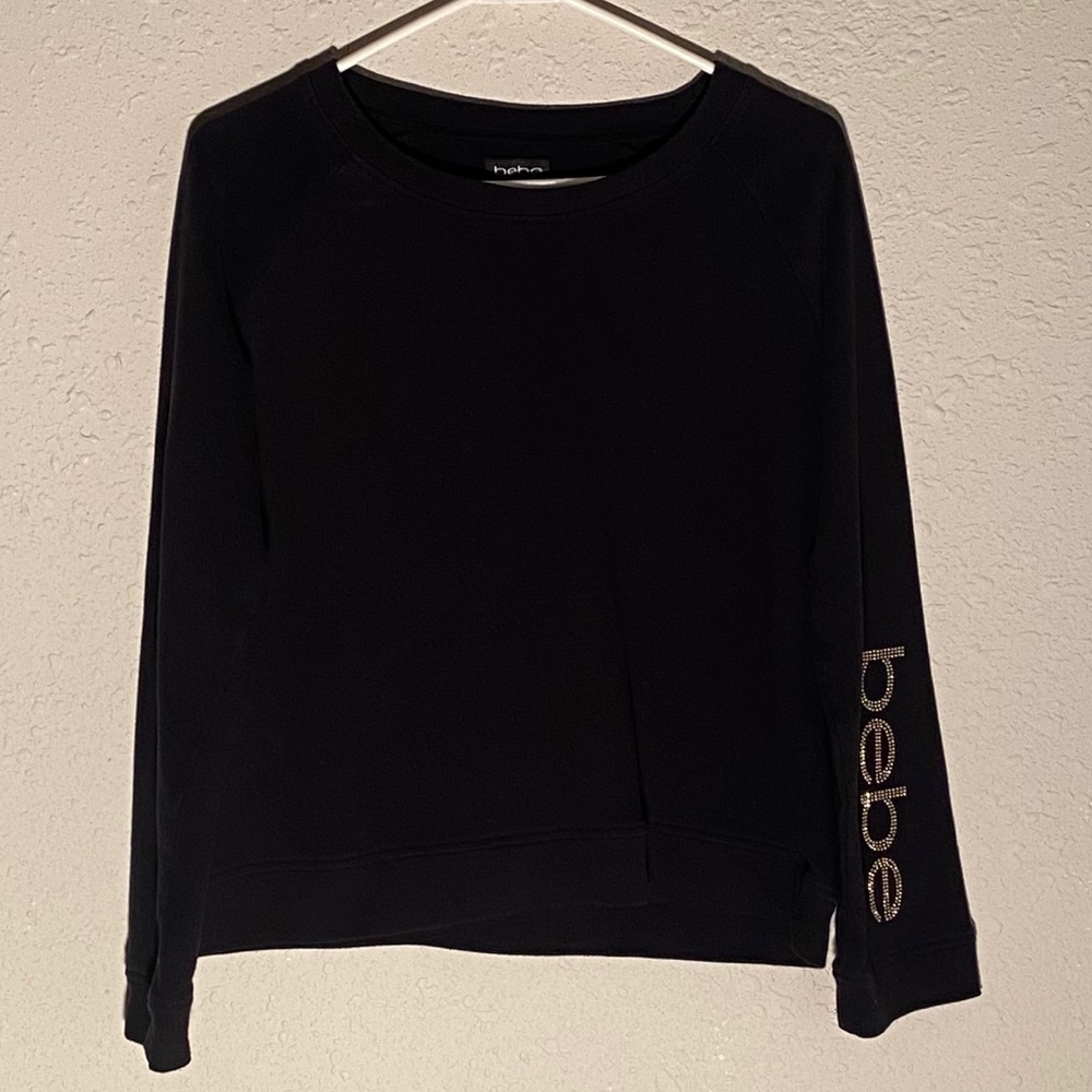 Jet Black BeBe Sweatshirt Size Large